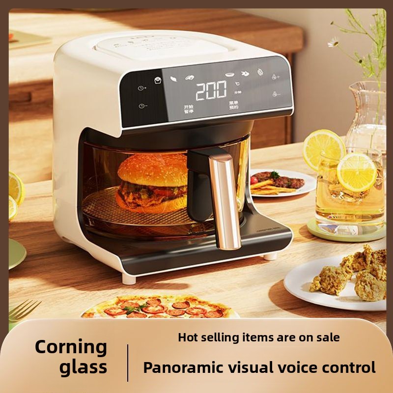 Smart Home Oven - หม้อทอดไร้น้ำมันแบบเห็นภาพ, ตัวตั้งเวลาอัจฉริยะควบคุมด้วยเสียงสำหรับใช้ในบ้าน, เตาอบไฟฟ้าอัตโนมัติอเนกประสงค์แบบหน้าจอสัมผัส