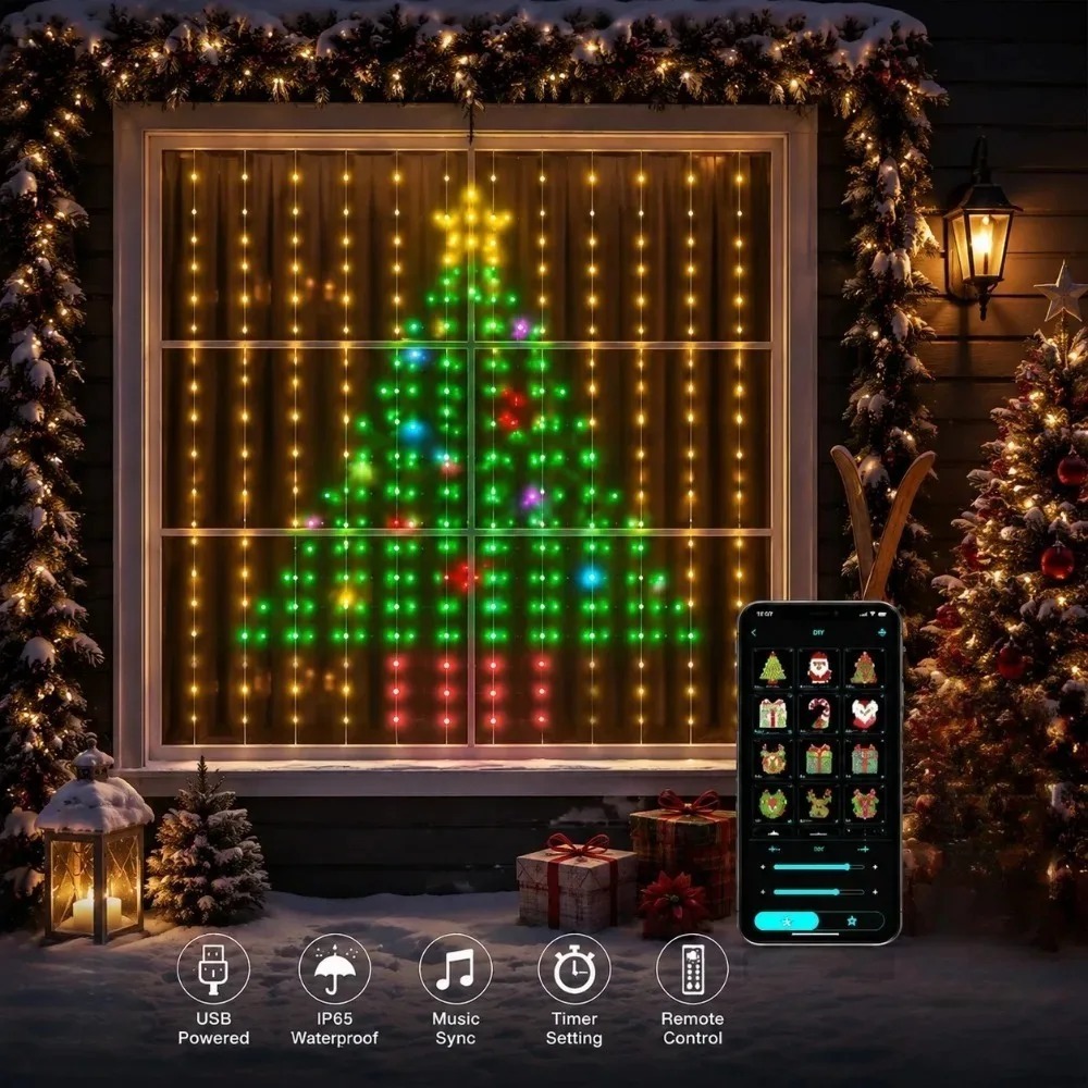Smart Home App - ไฟม่าน LED พิกเซล ควบคุมผ่านแอปพลิเคชันบลูทูธ ไฟสาย RGB