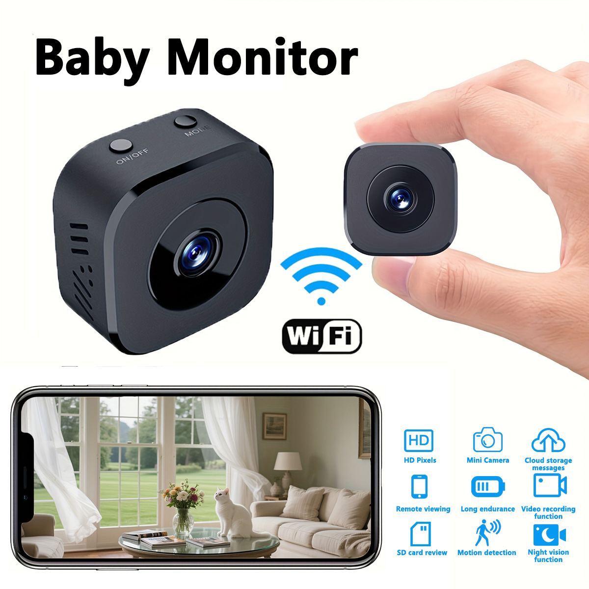Security Ip Camera - 1080P HD Mini WiFi กล้องความปลอดภัยในร่มการเฝ้าระวังความปลอดภัย Baby