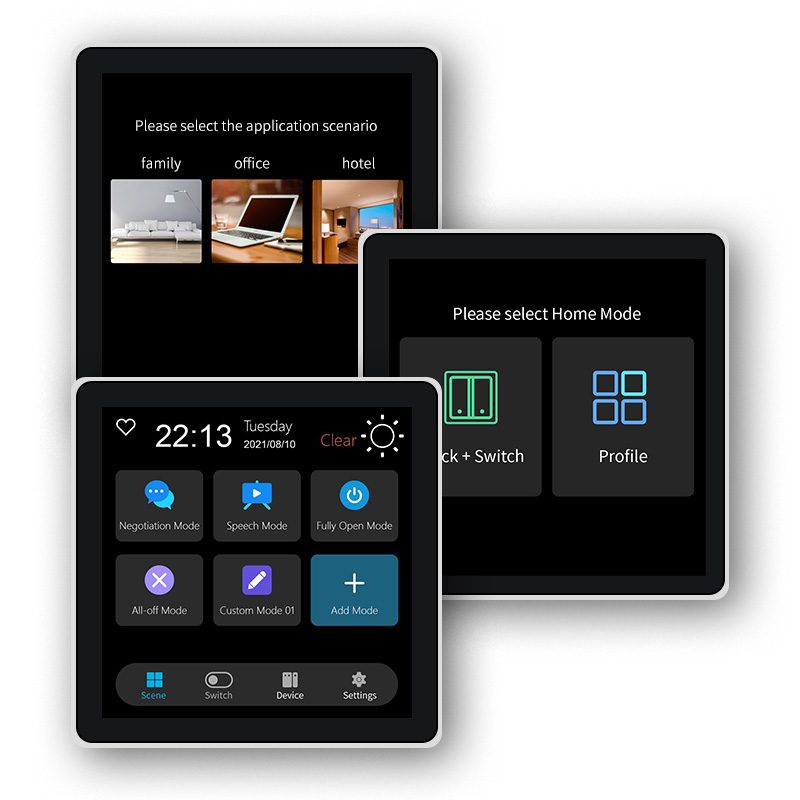 Smart Home Button - FUERS หน้าจอสัมผัสขนาด 4 นิ้วสวิตช์ผนังอัจฉริยะอเนกประสงค์ T3E สวิตช์ฉากแผงหน้าแรกอัจฉริยะหน้าจอสัมผัส