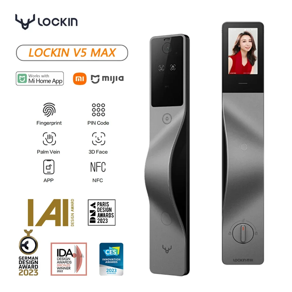 Smart Home Lock - ล็อคอิน V5 Max ระบบจดจำใบหน้า 3D ล็อคอัจฉริยะ