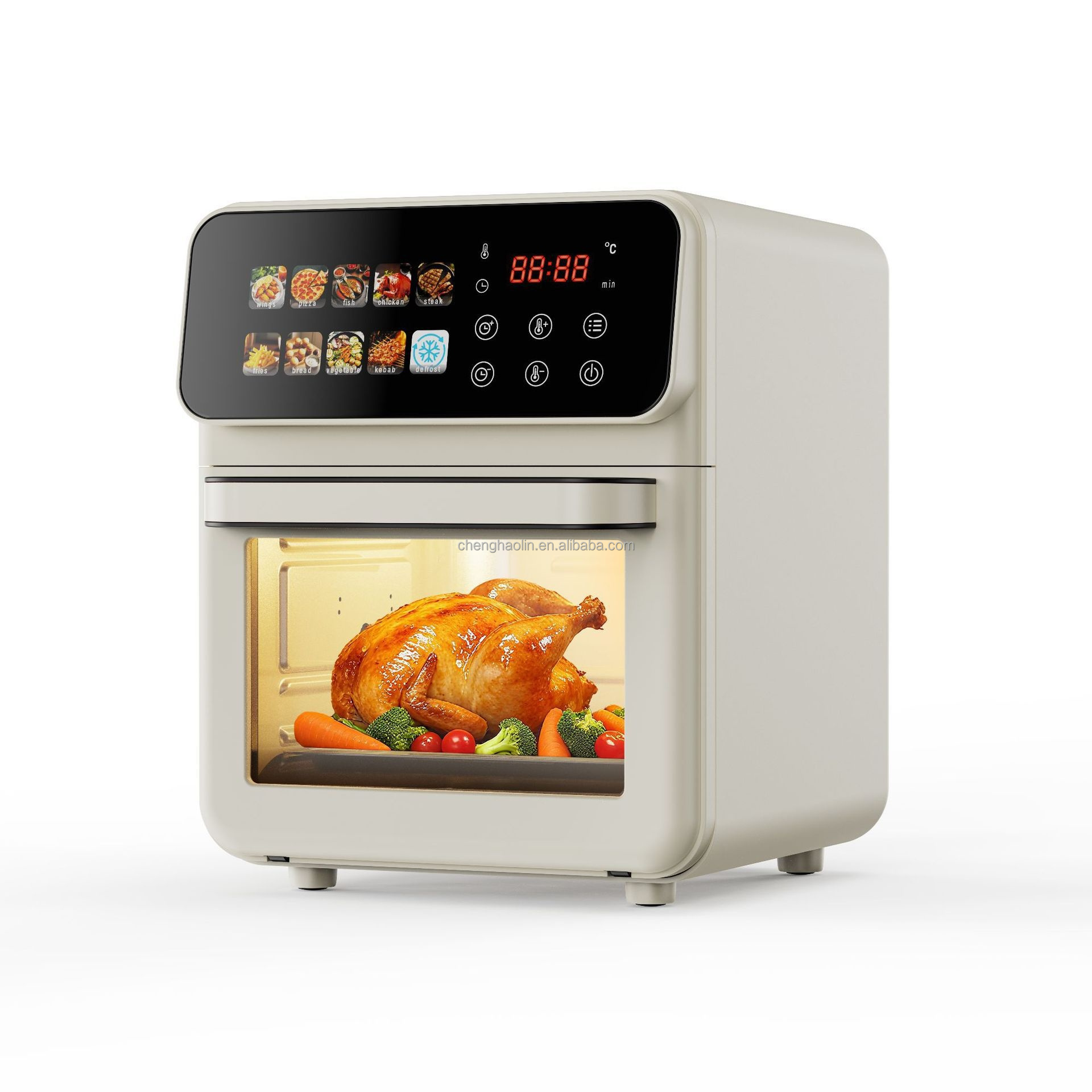 Smart Home Oven - เตาอบลมร้อนดิจิตอลอัจฉริยะหน้าจอสัมผัสคุณภาพสูงความจุขนาดใหญ่ พร้อมฟังก์ชั่นย่างแบบโรติสเซอรี สำหรับใช้ในครัวเรือน