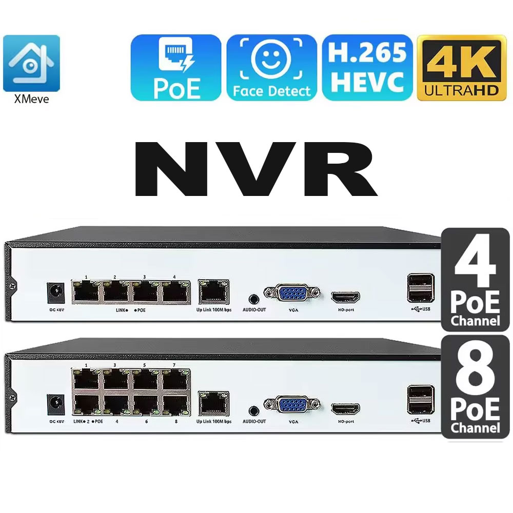 4CH 8CH 48v POE 4K NVR Onvif H - Security Ip Camera บทวิจารณ์และราคา