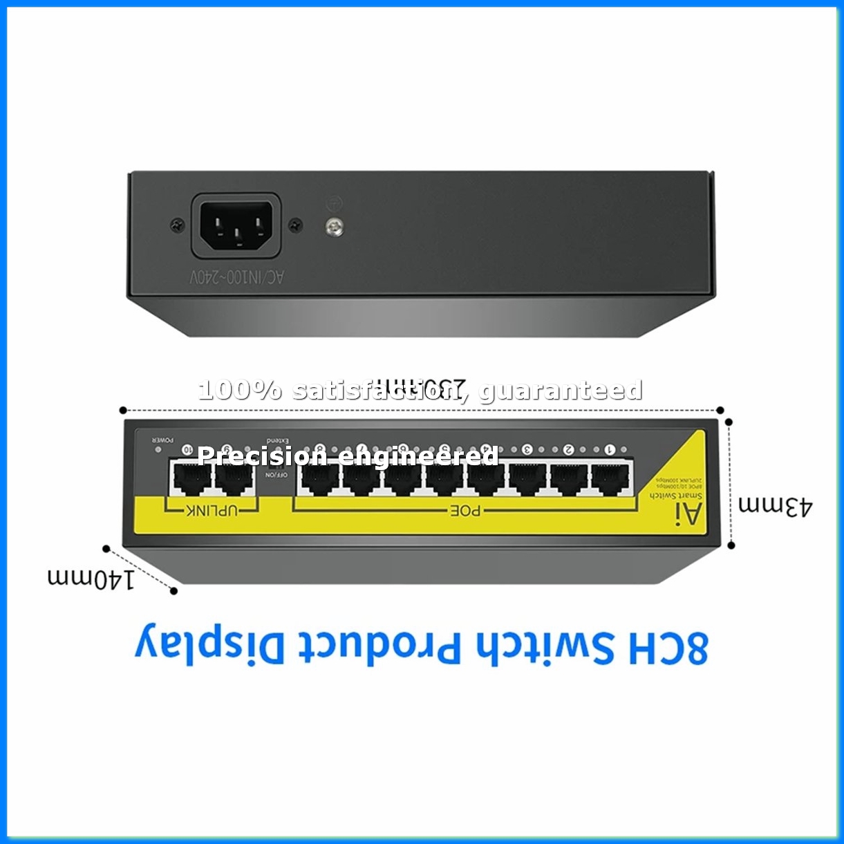 48V 8 พอร์ตสวิตช์ POE อีเธอร์เ - Security Ip Camera บทวิจารณ์และราคา