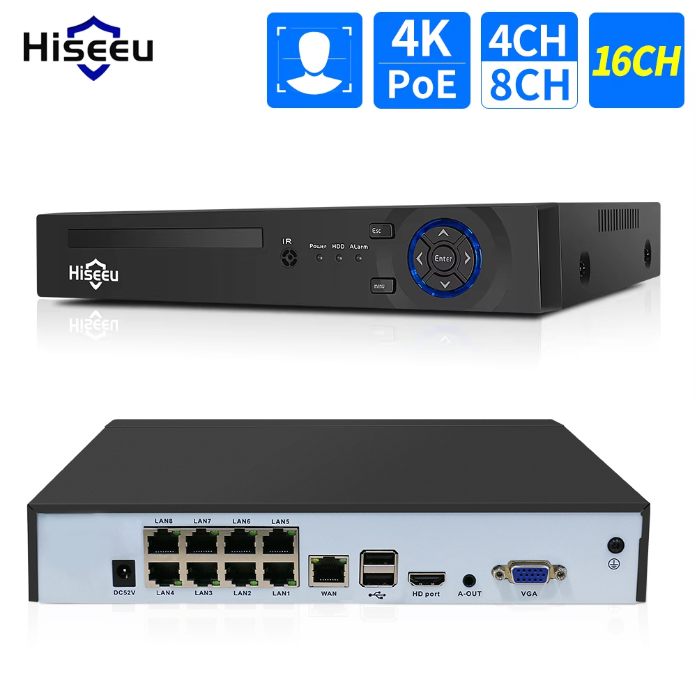 Hiseeu 4CH 10CH 16CH 4K 8MP 5M - Security Ip Camera บทวิจารณ์และราคา