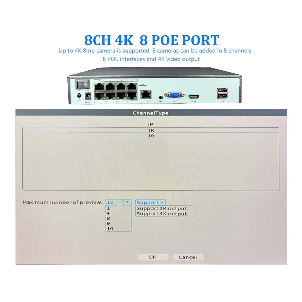 4K 10CH NVR 4/8 พอร์ต POE สำหร - Security Ip Camera บทวิจารณ์และราคา